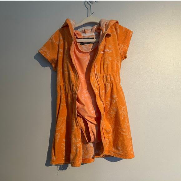 Eddie Bauer One-Piece Swimsuit & Terry Cover-Up Set, Orange, 24 Months - Picture 9 of 9